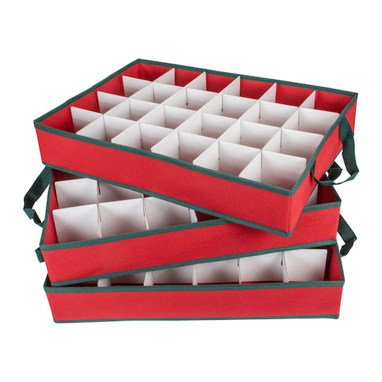 24" Red Christmas Ornament Storage Bag